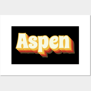 Aspen Retro Vintage Text Posters and Art